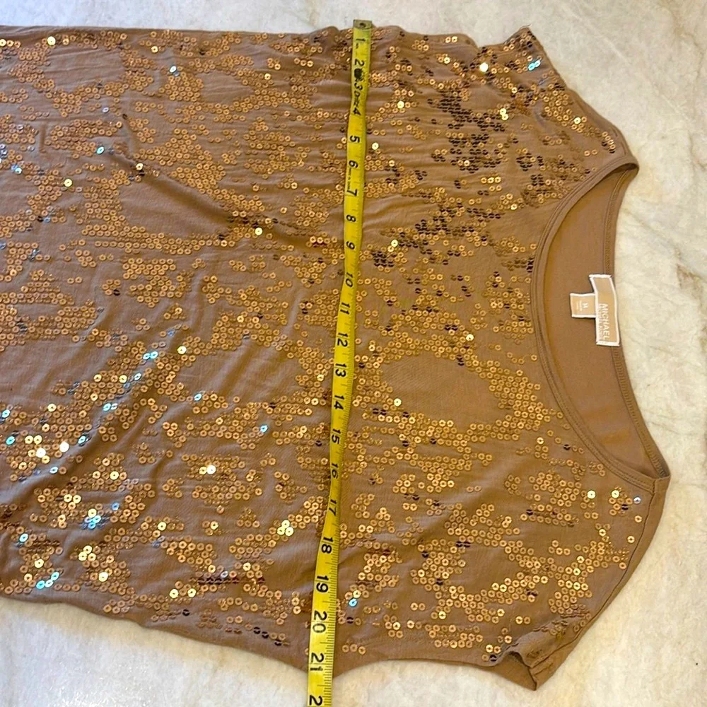 Michael Kors NWOT Shimmering Bronze Sequin Blouse, formal & casual, size medium - Picture 6 of 7